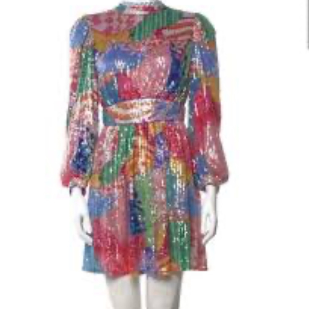 CeliaB Small Popa Multicolor Long Sleeve Dress